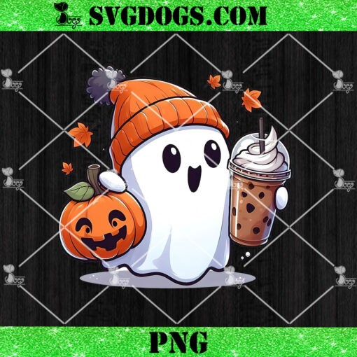 Halloween Ghost Coffee PNG, Ghost Pumpkin Halloween PNG