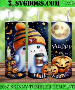 Halloween Ghost Detroit Lions 20oz Tumbler Wrap PNG, Pumpkin Detroit Lions NFL Tumbler Wrap PNG