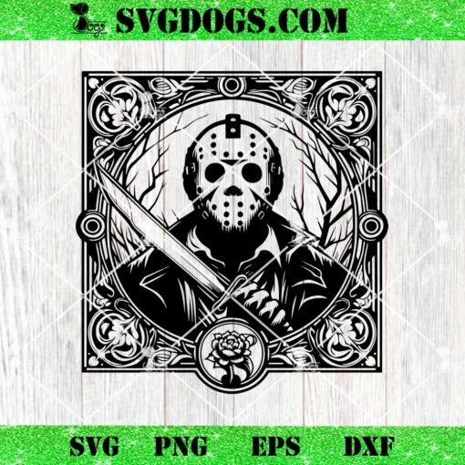 Halloween Jason Voorhees Mandala SVG, Mandala Horror Characters SVG PNG EPS DXF