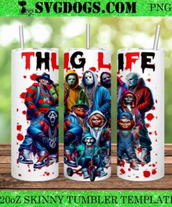 Halloween Movies Thug Life 20oz Tumbler Wrap PNG