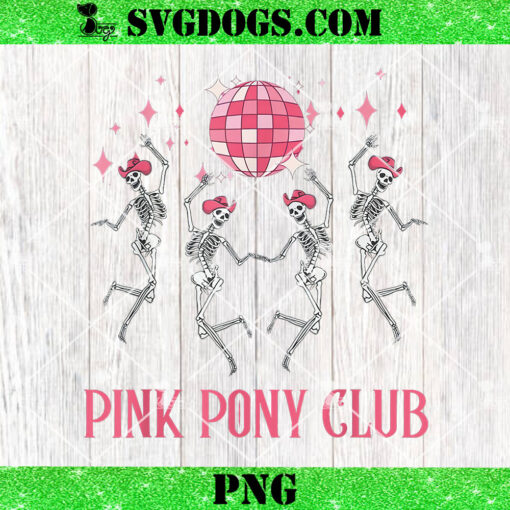 Halloween Skeleton Pink Pony Club Cowgirl PNG, Cowgirl Western PNG