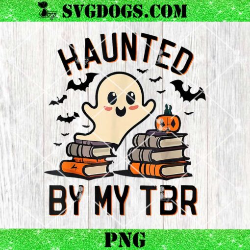 Haunted by My TBR PNG, Boo Halloween Book PNG, Ghost Halloween PNG