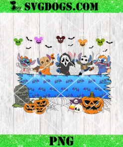 Horror Characters Stitch PNG, Halloween Costume Horror Characters PNG, Friends Halloween Stitch PNG