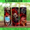 Horror Characters 20oz Tumbler Wrap PNG, Halloween Movies 20oz Tumbler Wrap PNG