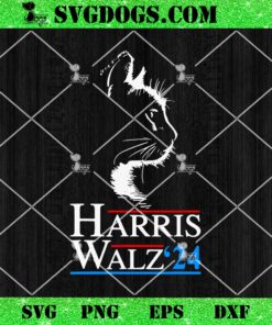 Kamala Harris Walz 2024 SVG, Harris Waltz VP President Cat SVG PNG EPS DXF