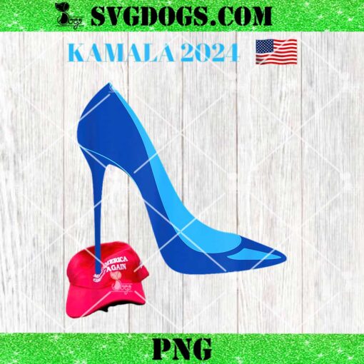 Kamala Harris for President 2024 High Heel Crushed MAGA Hat PNG