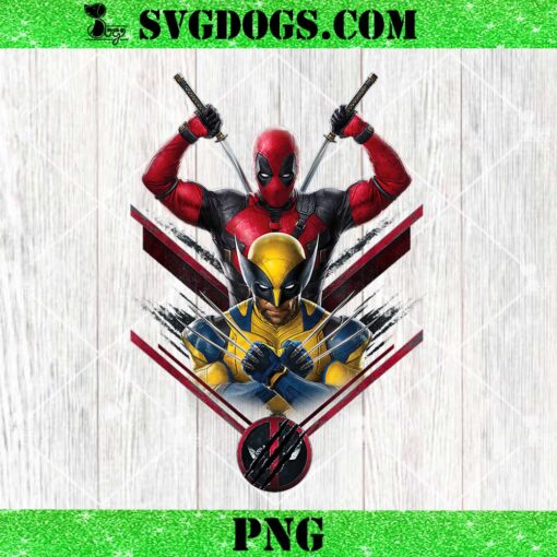 Marvel Studios Deadpool And Wolverine with Claw PNG, Slashed Logo PNG