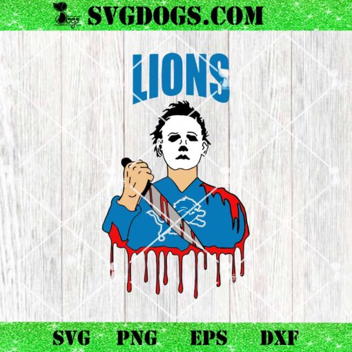 Michael Myers Detroit Lions SVG, Detroit Lions Halloween SVG PNG DXF EPS