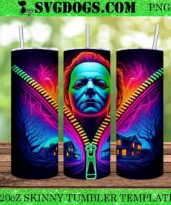 Michael Myers Zipper 20oz Tumbler Wrap PNG