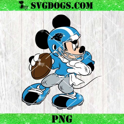 Mickey Mouse Carolina Panthers Football PNG, Disney NFL Football PNG