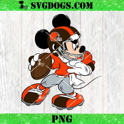 Mickey Mouse Cleveland Browns Football PNG, Disney NFL Football PNG