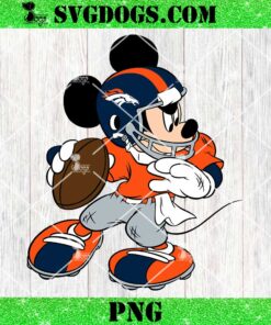 Mickey Mouse Denver Broncos Football PNG, Disney NFL Football PNG