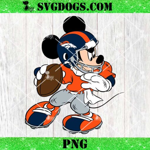 Mickey Mouse Denver Broncos Football PNG, Disney NFL Football PNG