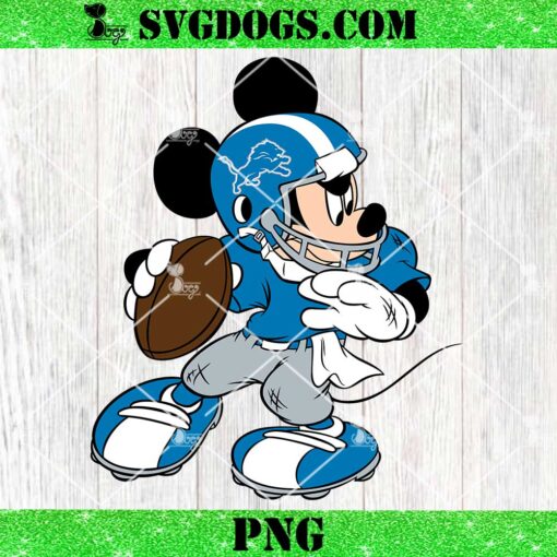 Mickey Mouse Detroit Lions Football PNG, Disney NFL PNG