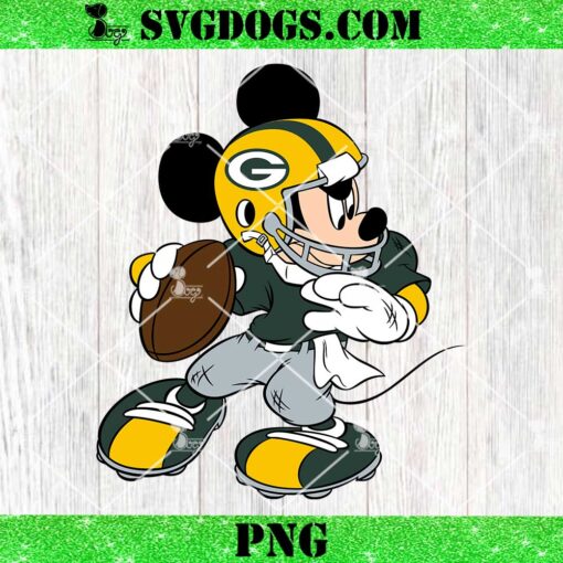 Mickey Mouse Green Bay Packers Football PNG, Disney NFL Football PNG