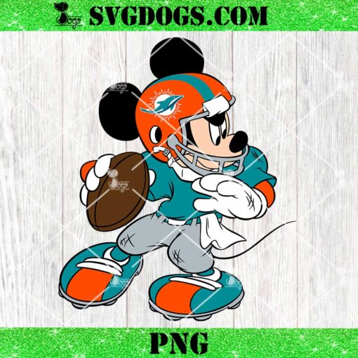 Mickey Mouse Miami Dolphins Football PNG, Disney NFL Football PNG