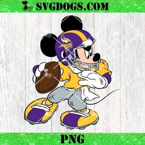 Mickey Mouse Minnesota Vikings Football PNG, Disney NFL PNG