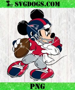 Mickey Mouse New England Patriots Football PNG, Disney NFL Sport PNG