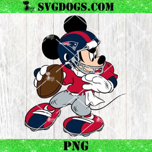 Mickey Mouse New England Patriots Football PNG, Disney NFL Sport PNG