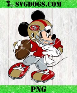 Mickey Mouse San Francisco 49ers Football PNG, Disney NFL PNG