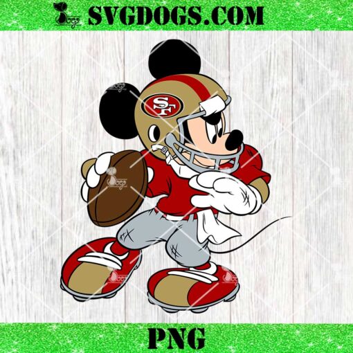 Mickey Mouse San Francisco 49ers Football PNG, Disney NFL PNG