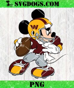 Mickey Mouse Washington Commanders Football PNG, Disney NFL Sport PNG