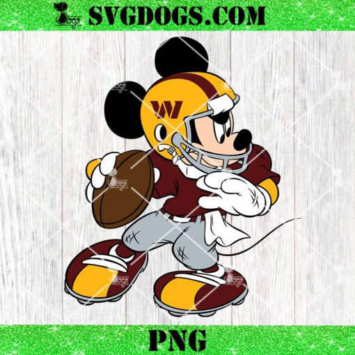 Mickey Mouse Washington Commanders Football PNG, Disney NFL Sport PNG