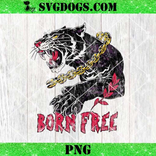 Panther with Chain Black History Month PNG, Black Panther Born Free PNG