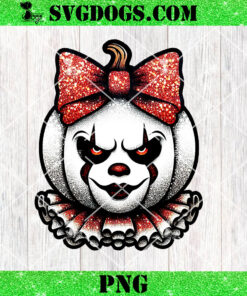 Pennywise Pumpkin Bow PNG, Horror Killer Pennywise Halloween PNG, Scary Characters Halloween PNG