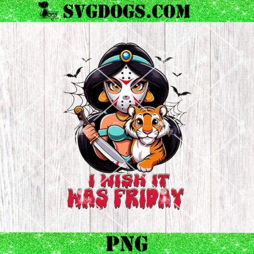 Princess Jasmine Jason Voorhees PNG, Jason I Wish It Was Friday PNG, Princess Halloween PNG