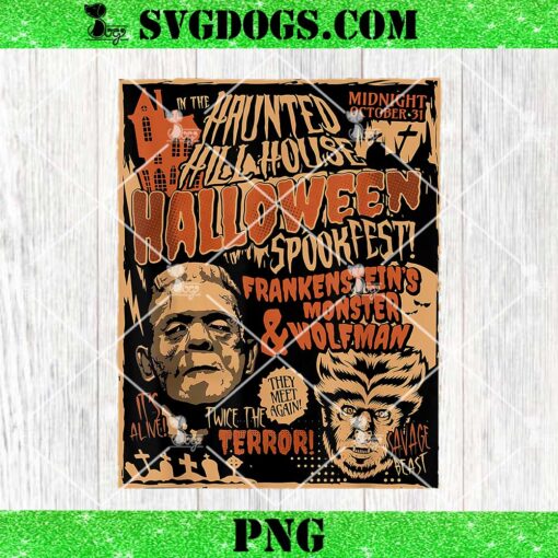 Punk Rock Monster Mummy Horror Movie Fan Halloween PNG, Frankensteins Monster Meets Wolfman PNG