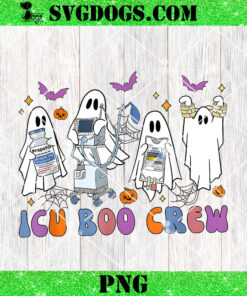 Retro Icu Boo Crew PNG, Halloween Icu Nurse PNG