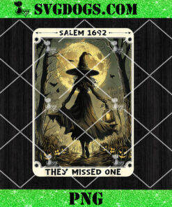 Salem 1692 Halloween Witch They Missed One Tarot Card PNG, Witch’s Broom PNG