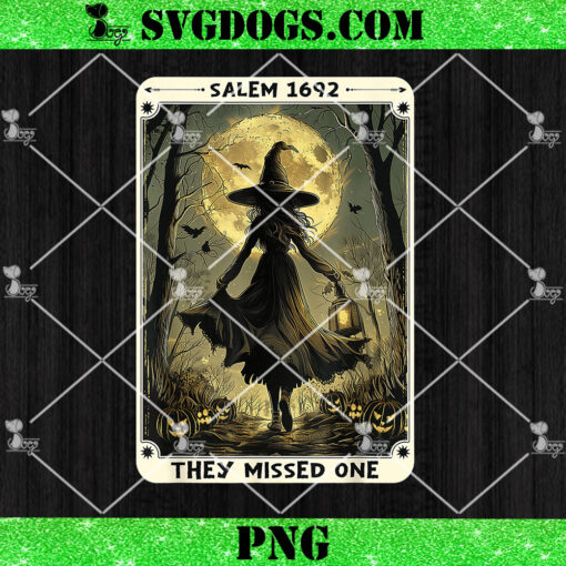 Salem 1692 Halloween Witch They Missed One Tarot Card PNG, Witch’s Broom PNG