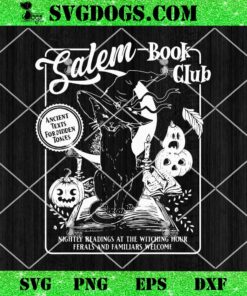 Salem Witch Book Club Bookish SVG, Halloween Black Cat SVG