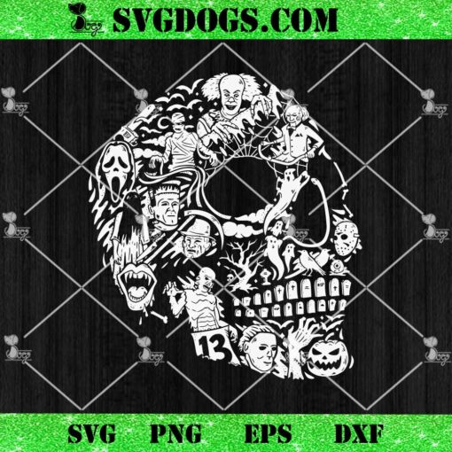 Skull Halloween SVG, Skull Horror Movie Characters SVG PNG EPS DXF