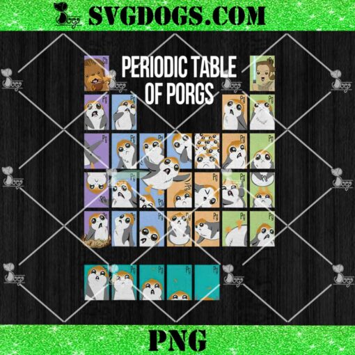 Star Wars Periodic Table Of Porgs Cute Group Shot PNG