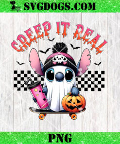 Stitch Ghost Creep It Real PNG, Stitch Halloween Costume PNG, Disney Drink Pumpkin PNG