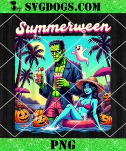 Summerween Summer Halloween Zombie Frankenstein Boo Ghost PNG, Frankenstein Summer PNG