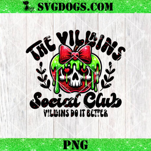 The Villains Social Club Villains Do It Better Candy Apple Bow PNG, Halloween PNG