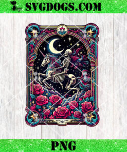 Tarot Card Skeleton Colorful Floral Unicorn PNG, Halloween PNG