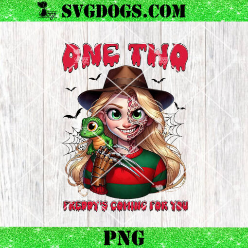 The Princess and The Frog Freddy Krueger PNG, Freddy Krueger One Two Freddy’s Coming For You PNG, Princess Tiana Halloween PNG