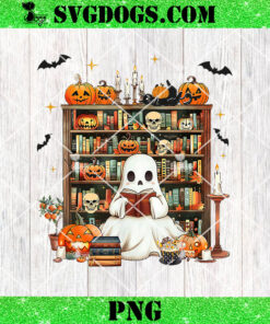 Trick Or Teach Spooky Teacher PNG, Cute Ghost Read Book Halloween PNG