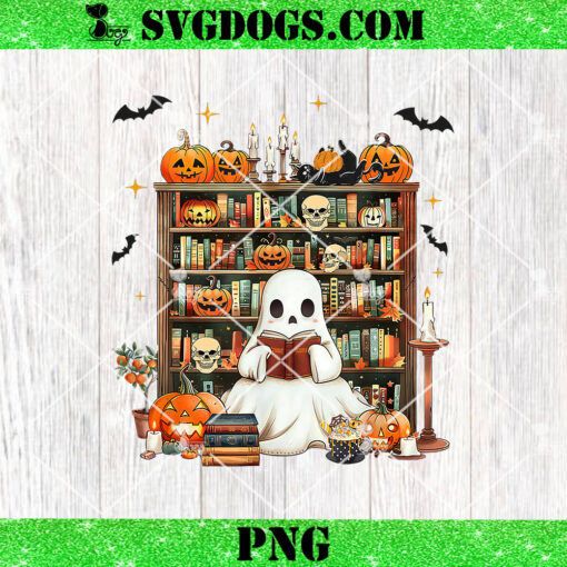 Trick Or Teach Spooky Teacher PNG, Cute Ghost Read Book Halloween PNG