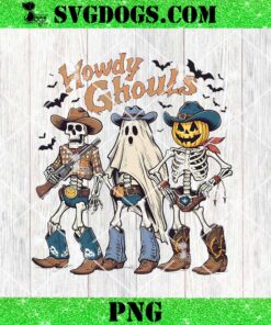 Western Halloween Howdy Ghouls PNG, Cowboy Ghost PNG