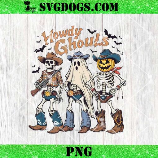 Western Halloween Howdy Ghouls PNG, Cowboy Ghost PNG