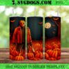 3d Ghostface Scream 20oz Tumbler Wrap PNG, Pumpkin Halloween Horror Tumbler Wrap PNG