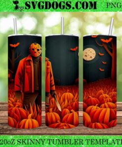 3d Jason Voorhees Horror 20oz Tumbler Wrap PNG, Horror Pumpkin Halloween Horror Tumbler Wrap PNG