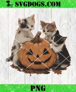 90s Cat Pumpkin Halloween PNG, Floral Spooky Season PNG