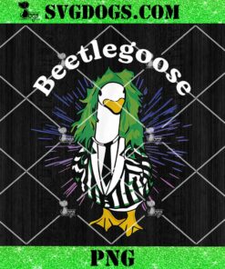 Beetlegoose Beetlejuice Halloween PNG, Funny Silly Goose Spooky PNG